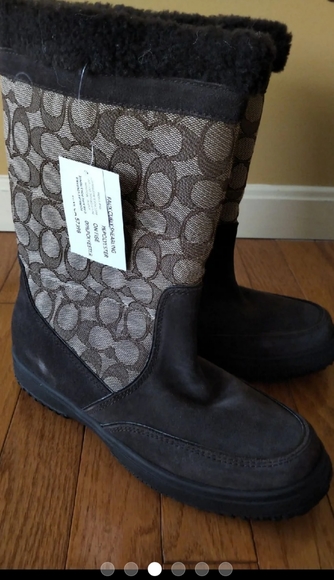 Coach Sherman Signature "C" Suede Boots NWT - Picture 3 of 6
